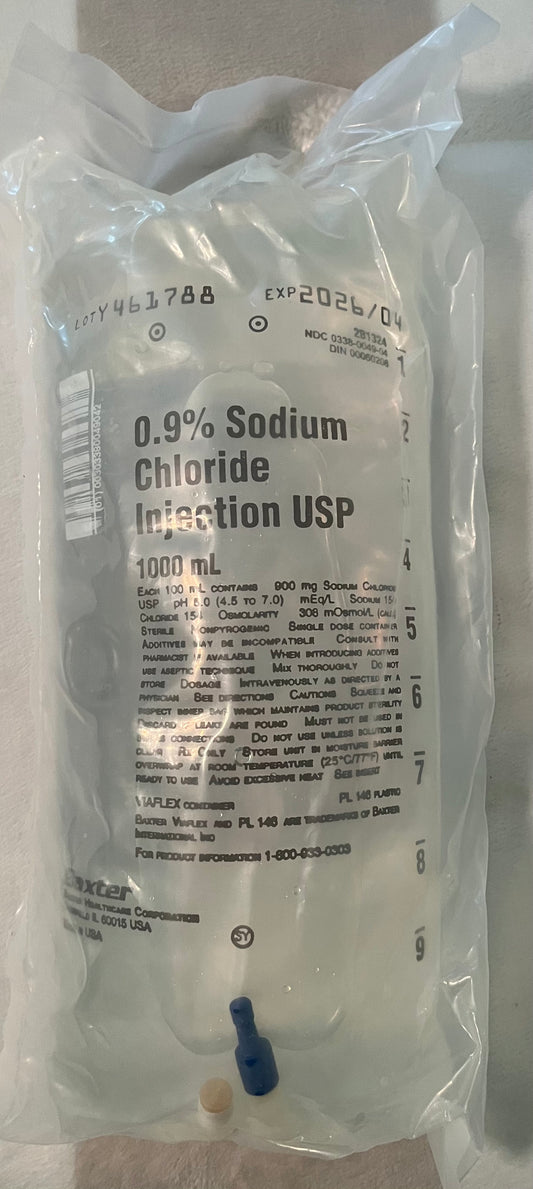 Baxter Normal Saline 0.9% USP 1000ml ex 9/26